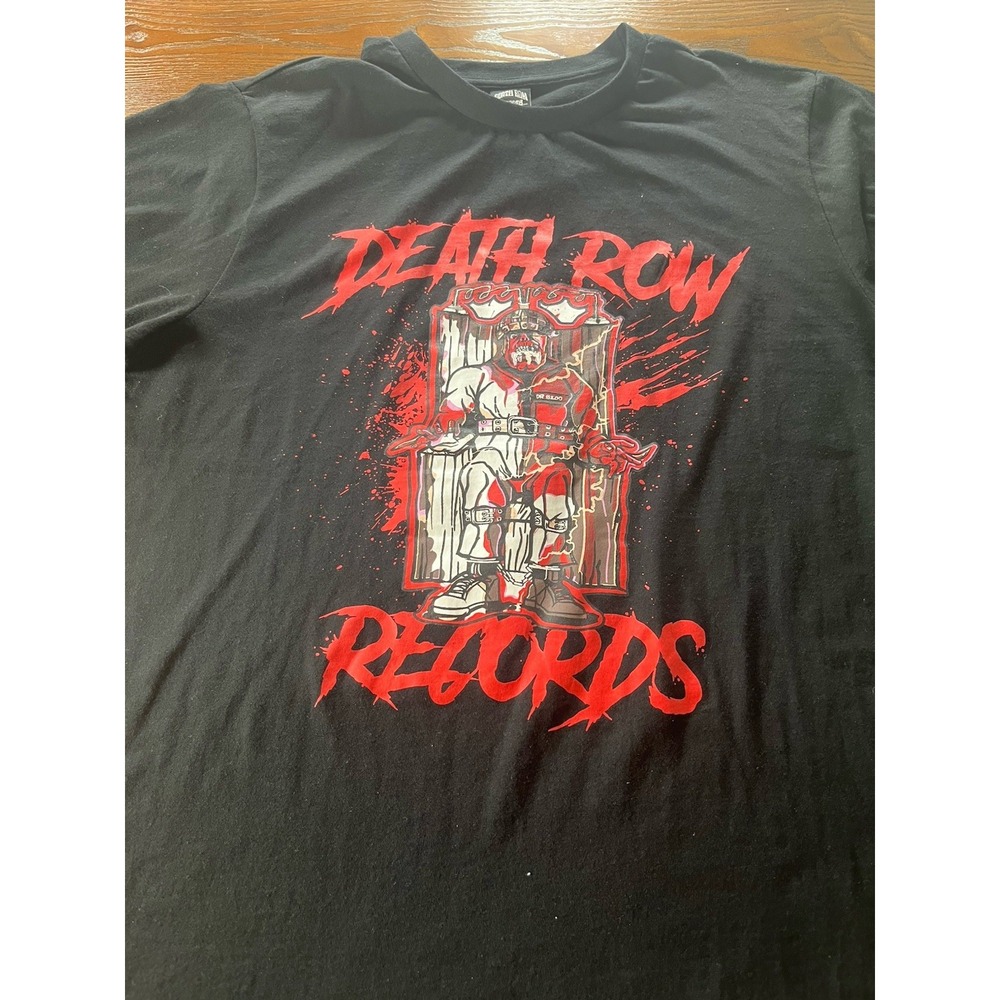 Death Row Records Logo T-Shirt Black Red Graphic Logo 100% Cotton Men's XL